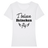 T-Shirt femme I BELIEVE I CAN FLY PARODIE BIÈRE